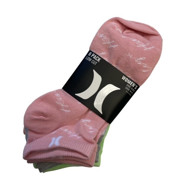 Hurley 6 Pack Low Cut Woman&#39;s Socks