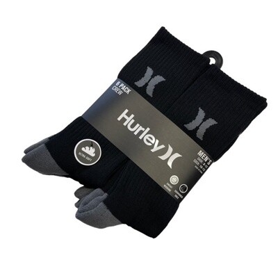 Hurley 6Pack Crew Socks Black