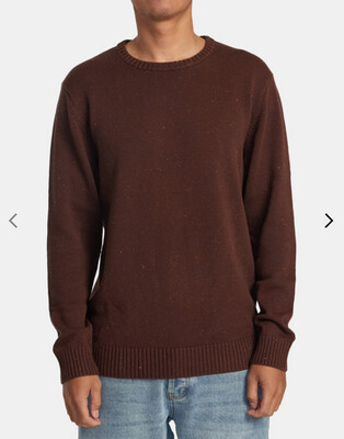 RVCA Neps Crewneck Sweater Red Earth
