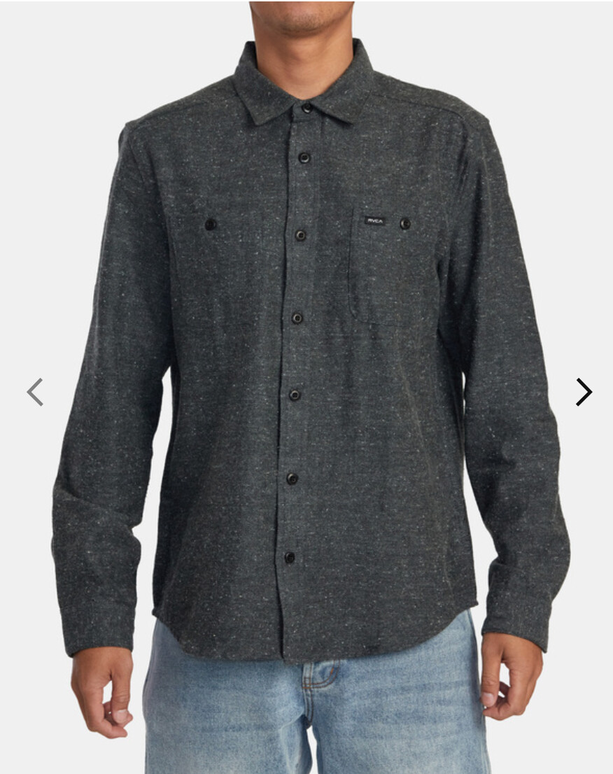 RVCA Harvest Neps Flannel Shirt Blk