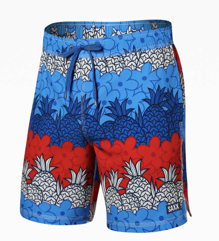 SAXX OH BUOY STRETCH VOLLEY Swim Shorts 7&quot; / Pineapple Strata- Multi