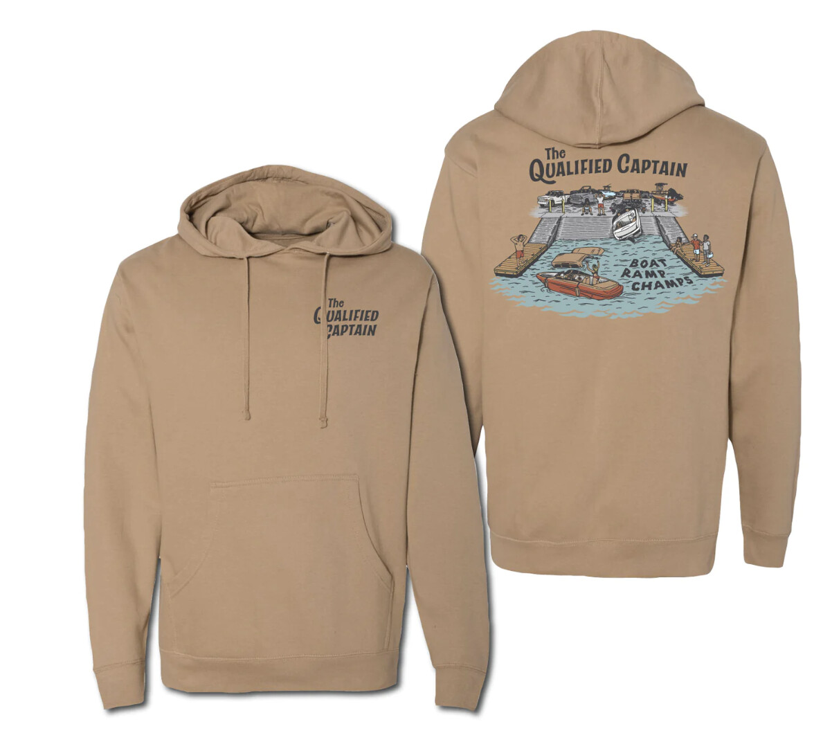 The Qualified Captain Boat Ramp Champ Hoodie Sandstone