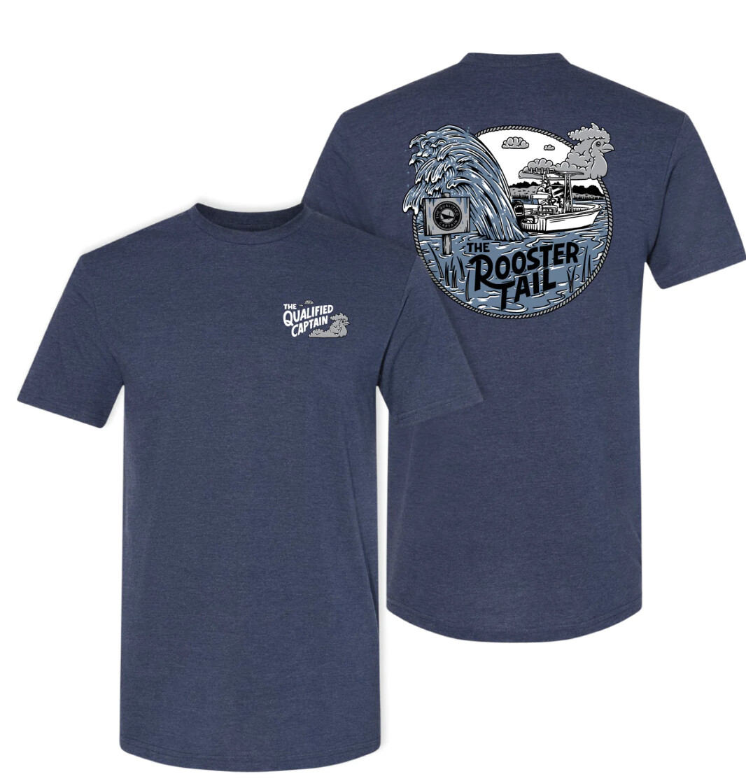 The Qualified Captain Rooster Tail Tee Navy