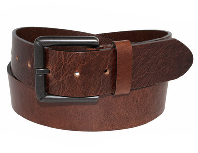 Silver Brown Leather Belt