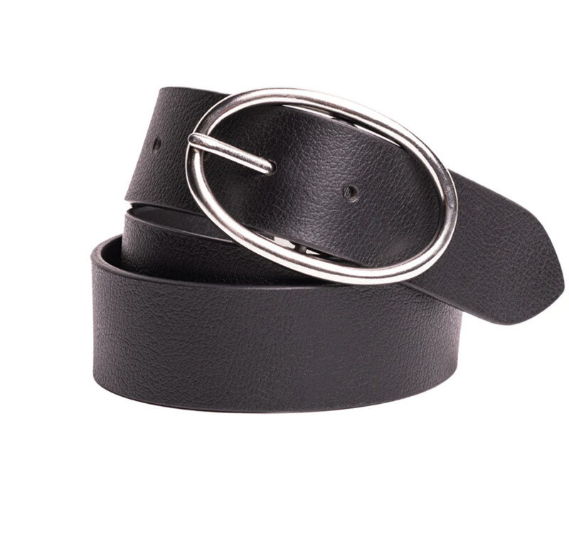 Silver O Ladies Belt Black
