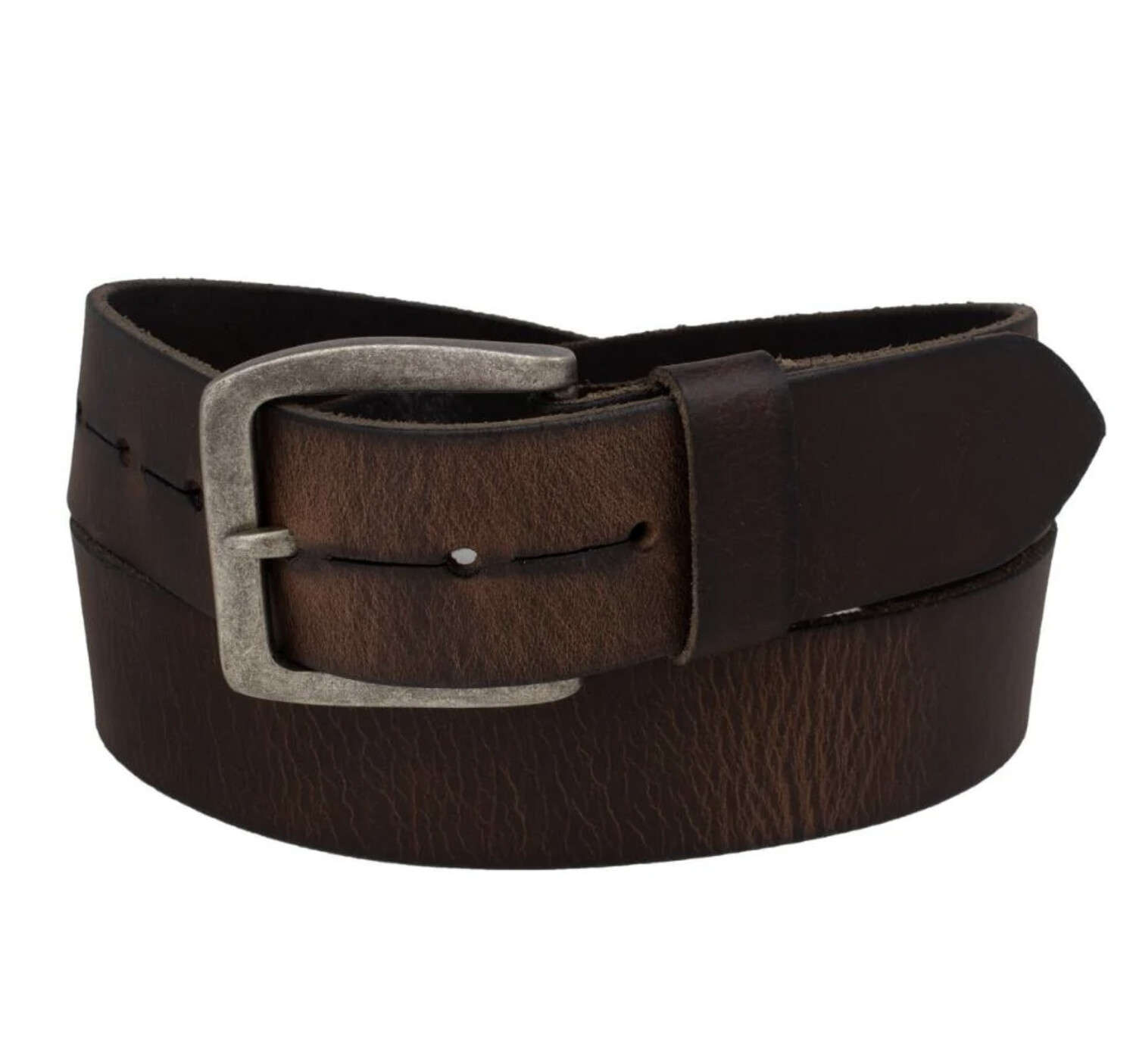 Silver Jeans Stitch Leather Belt Brown