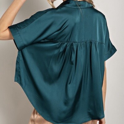 Eesome Emerald Satin Blouse