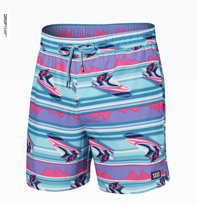 Saxx OH BUOY STRETCH VOLLEY Swim Shorts 5" / Jetski Stripe- Pool