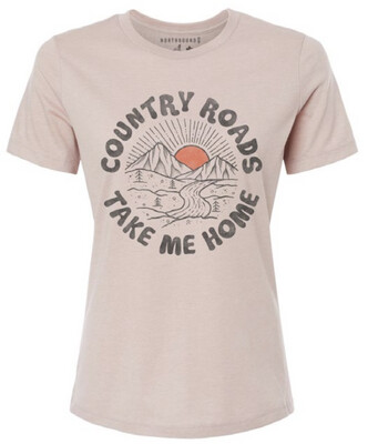 Northbound Supply Co. Country Roads Pink Gravel Heather Relaxed Fit T-Shirt