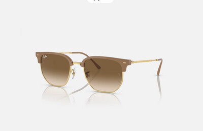 Rayban NEW Clubmaster Beige on Gold 53