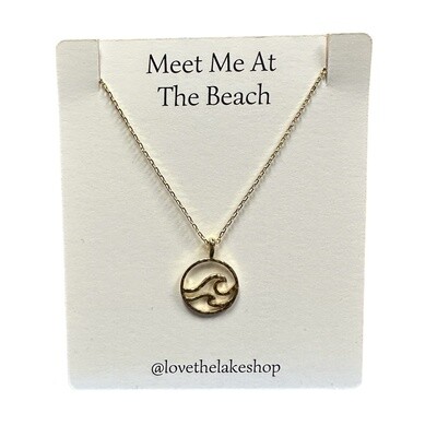 Meet Me At The Beach Wave Necklace Gold