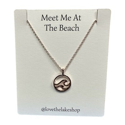 Meet Me At The Beach Wave Necklace RoseGold