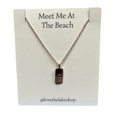 Meet Me At The Beach Rectangle Wave Necklace