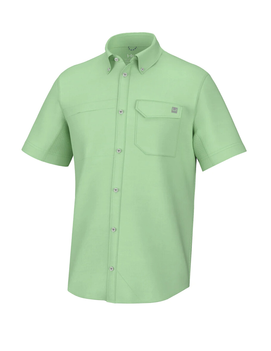 TIDE POINT BUTTON-DOWN SHORT SLEEVE SHIRT Key Lime