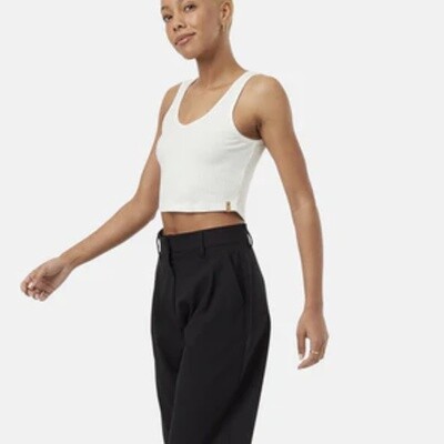 TenTree Cropped Fitted Tank White