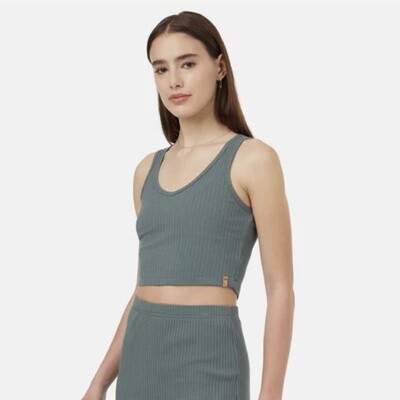TenTree Cropped Fitted Tank Light Urban Green
