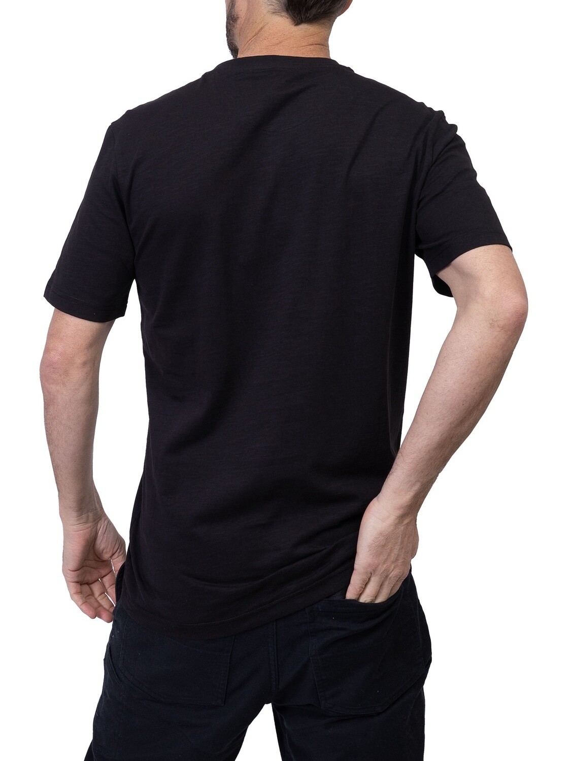 Silver Jeans Slub Henley BLK