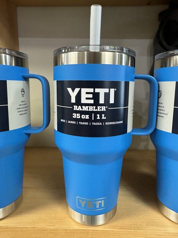 Yeti RAMBLER® 1 L STRAW MUG  WITH STRAW LID Big Wave Blue
