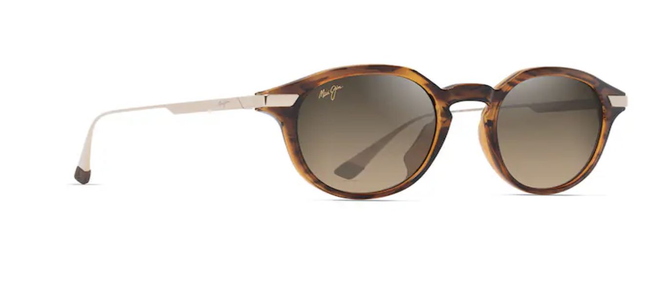 Maui Jim Shiny Dark Havana with Gold with  Bronze Polarized