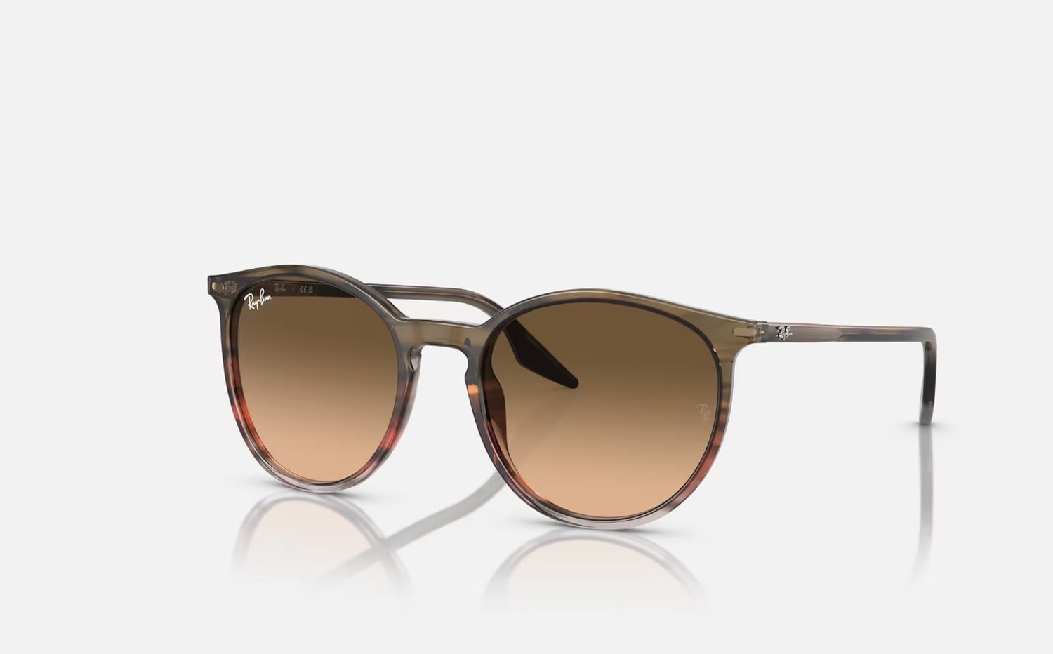 Rayban NEW Erika Striped Brown Brown Pink Lens