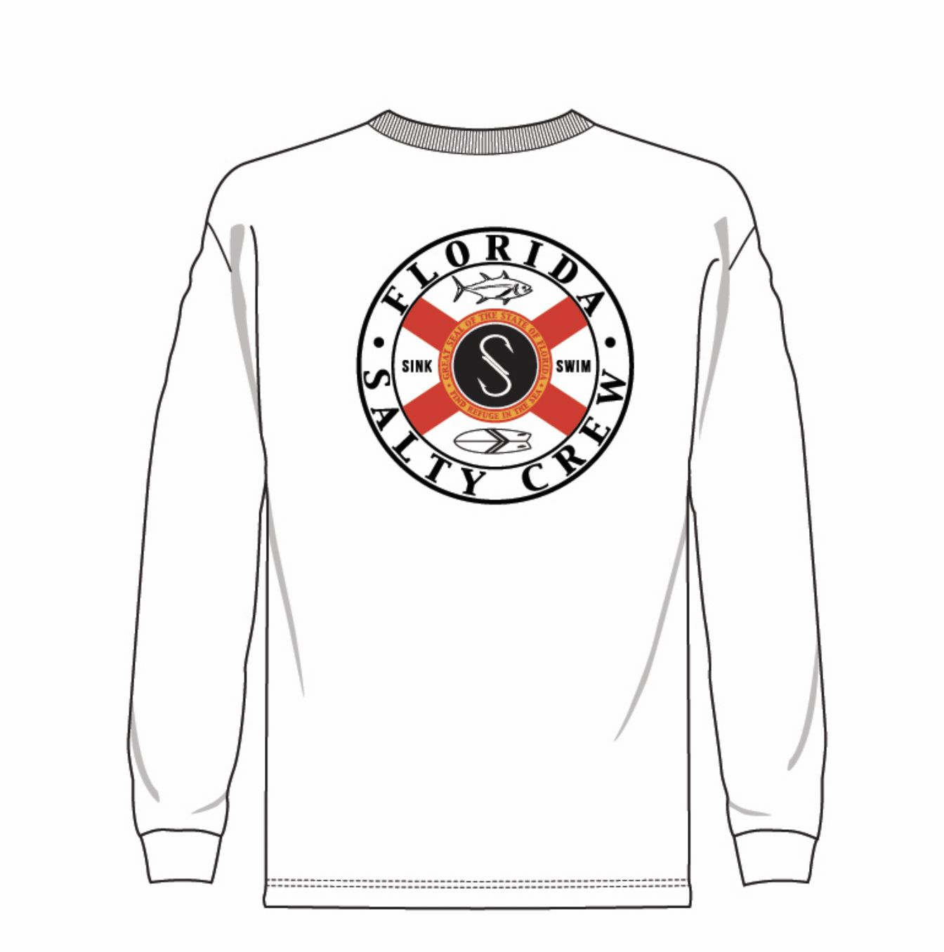Salty Crew Florida L/S White UPF