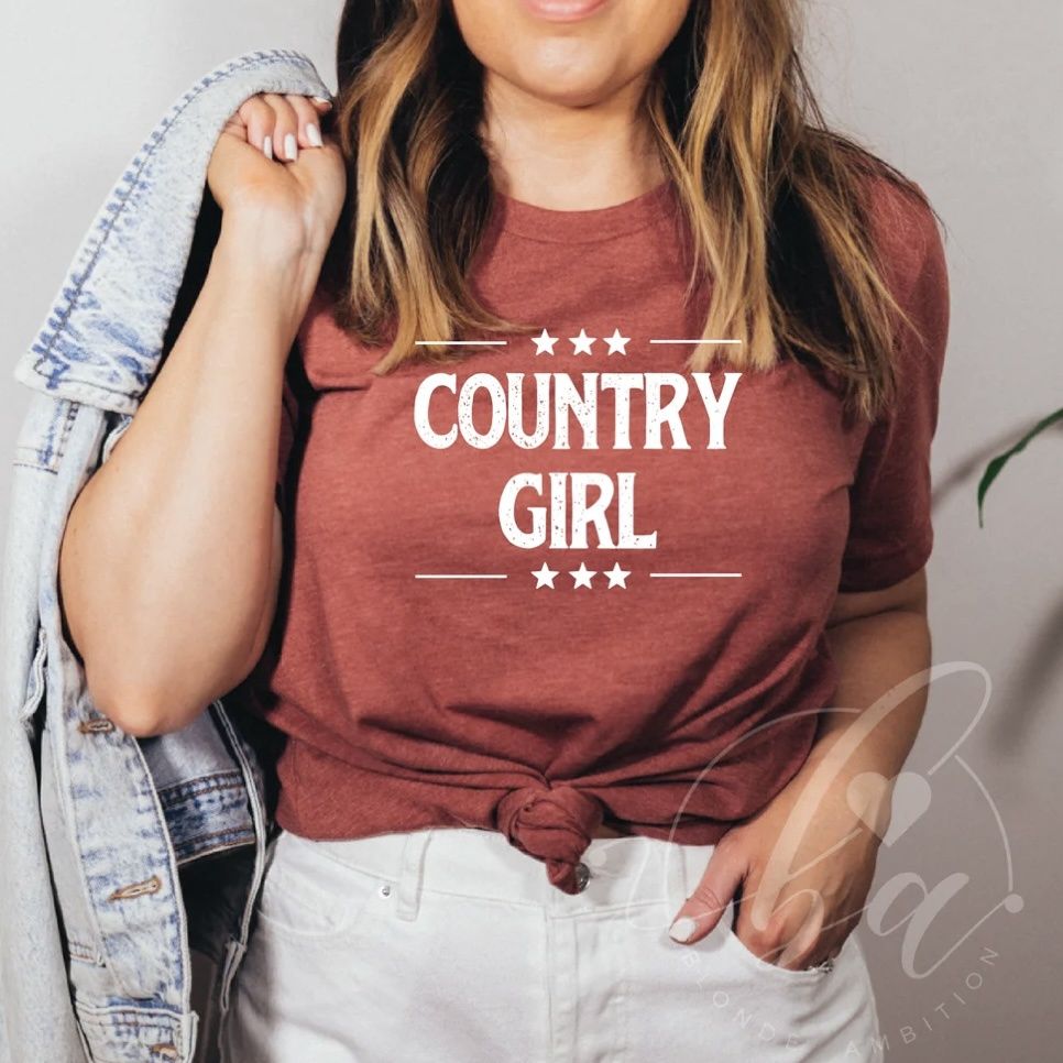 Country Girl Tee Heather Clay, Size: S