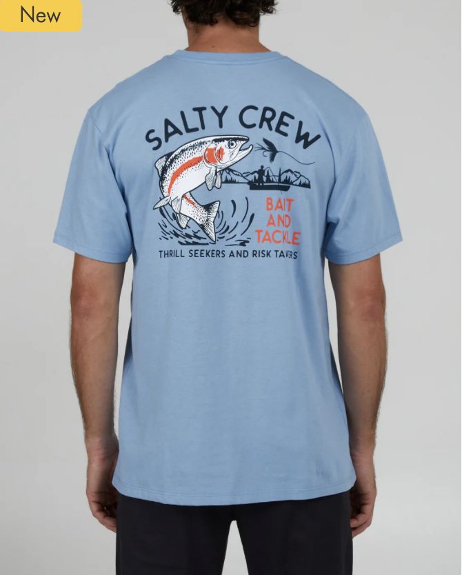 Salty Crew Fly Trap SS Lt Blue, Size: M