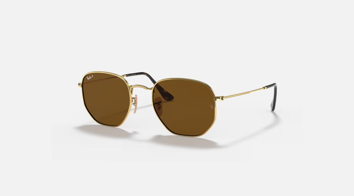 Rayban HEXAGONAL FLAT LENSES  3548 Arista Brown
