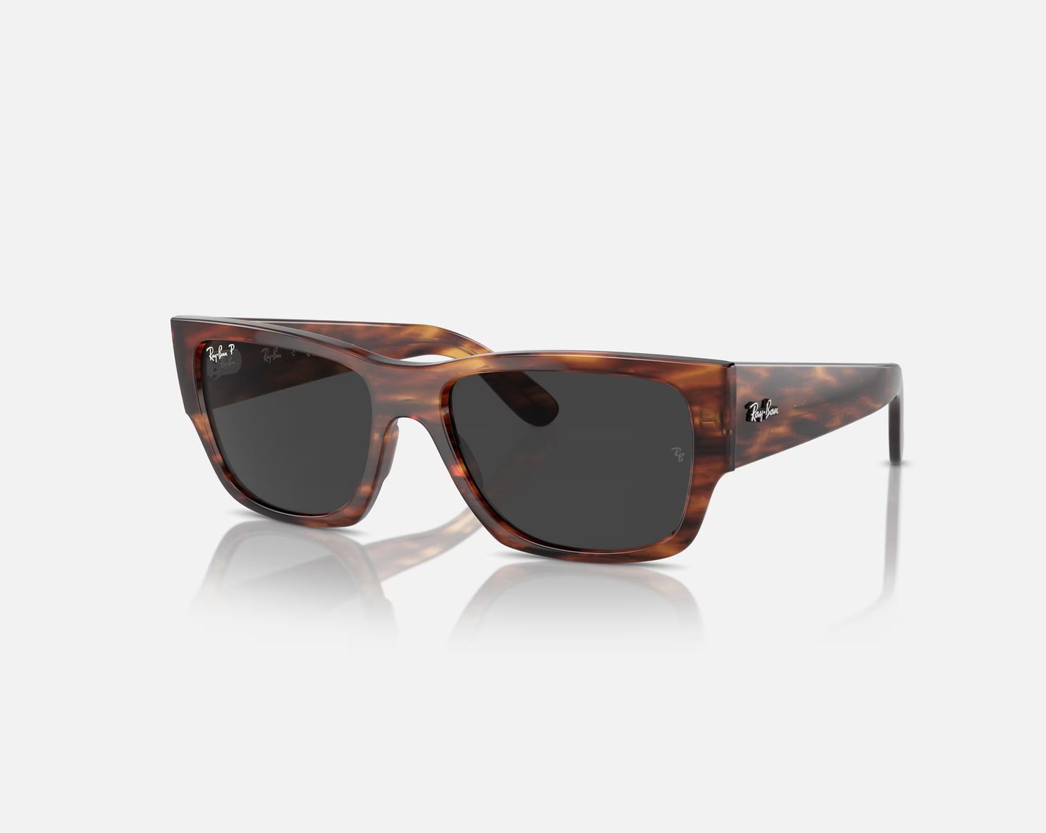 Rayban Carlos Striped Havana Polarized Black