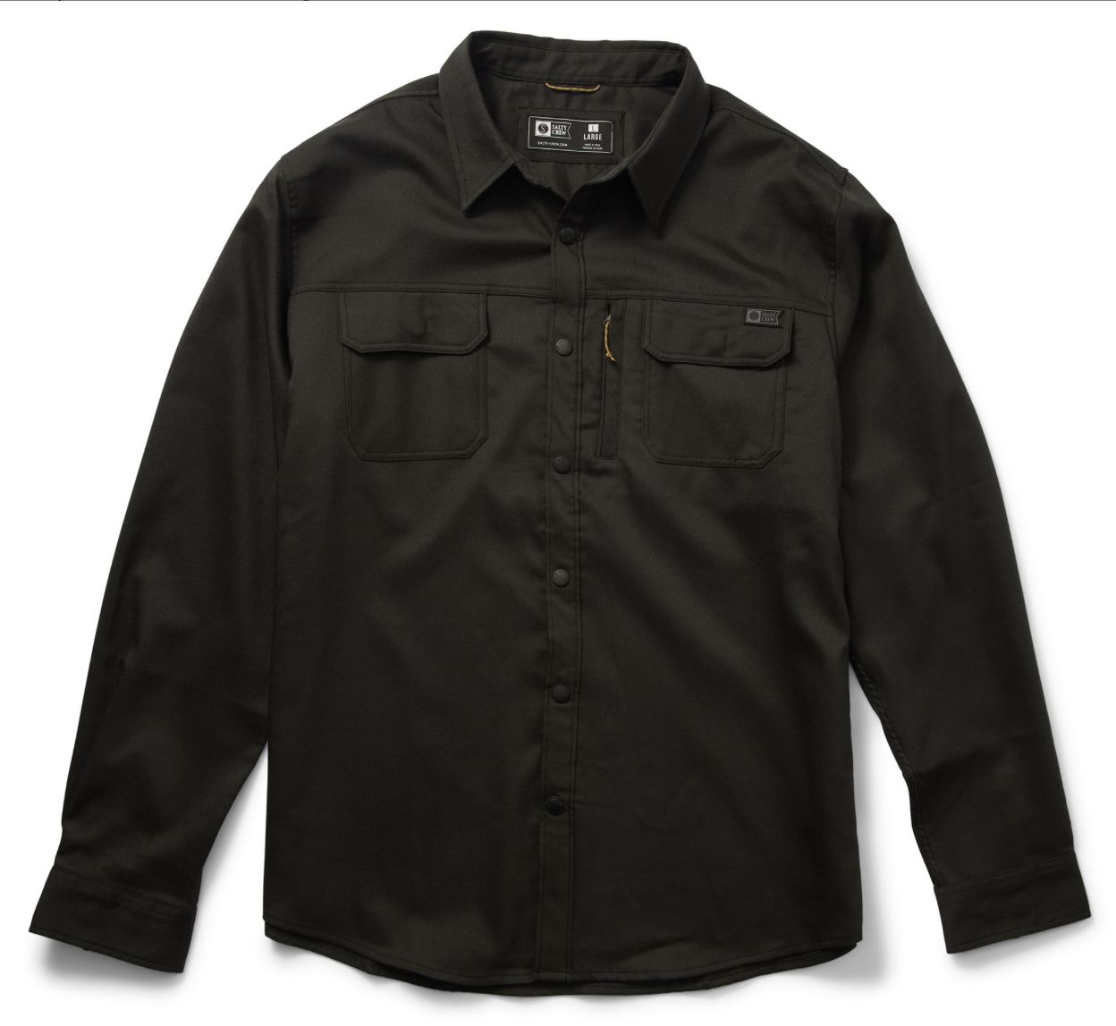 Salty Crew Phantom LS Tech Solid Black