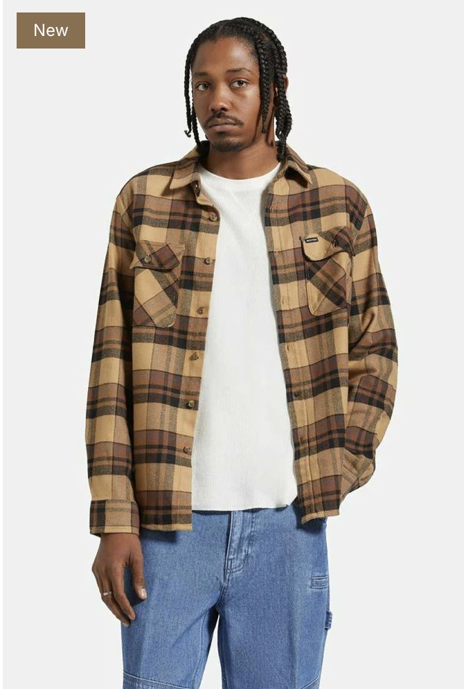 BRIXTON CLASSICS BOWERY L/S FLANNEL Tigers Eye