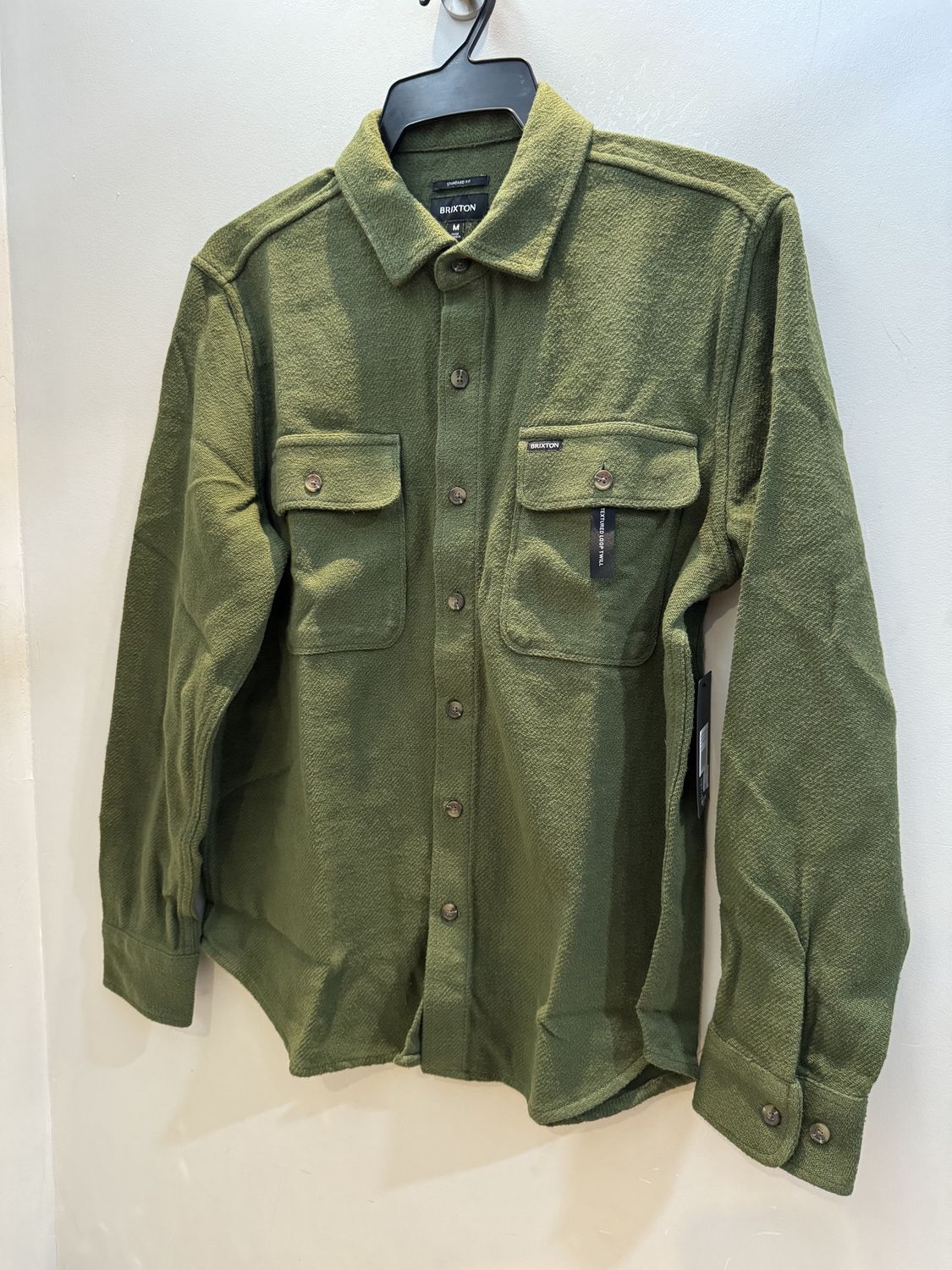 BRIXTON CLASSICS BOWERY L/S FLANNEL Solid Cypress Green