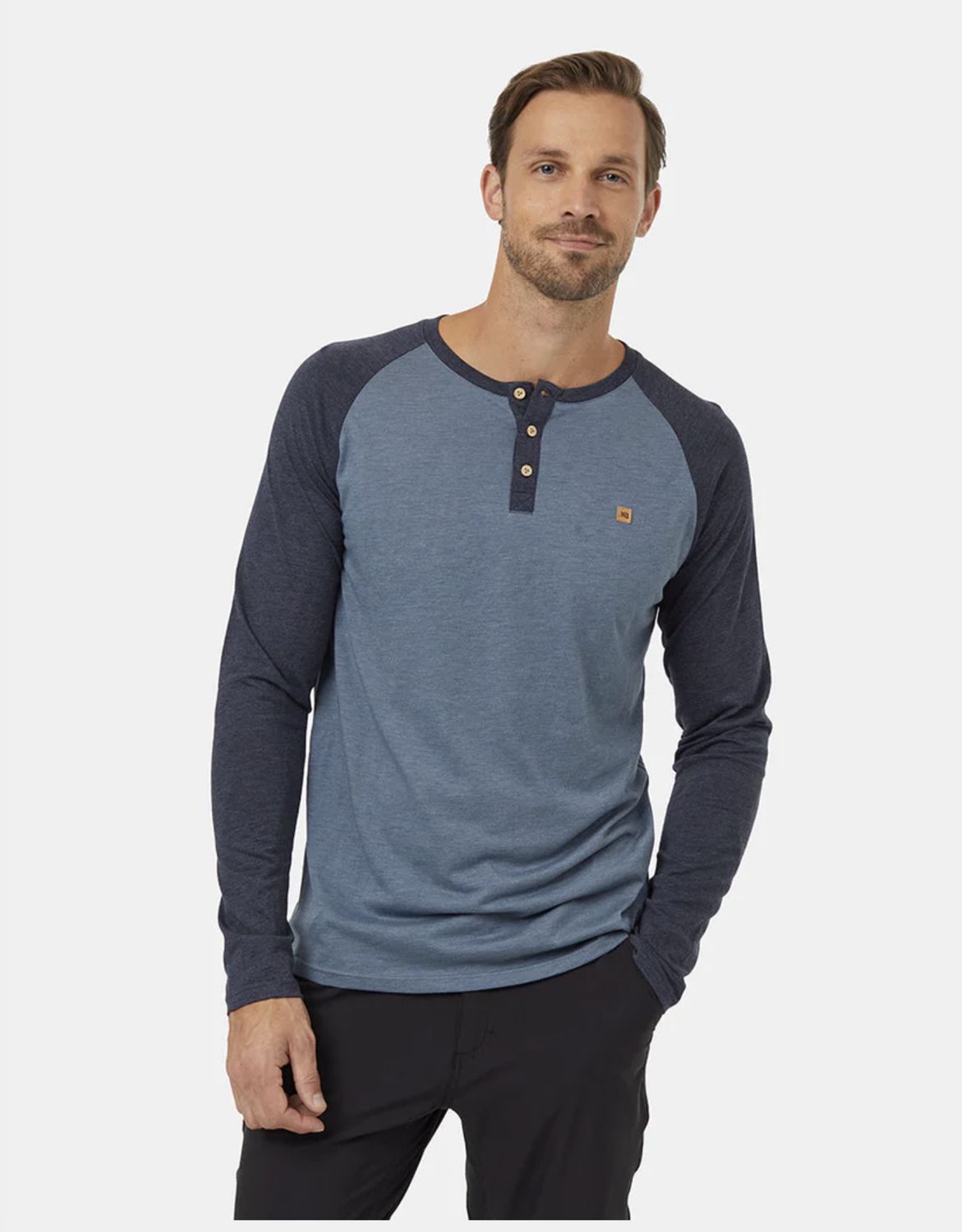 Tentree Henley LS Blue Mirage