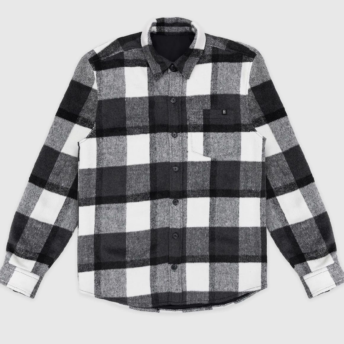 TEAMLTD Plaid Overshirt Black