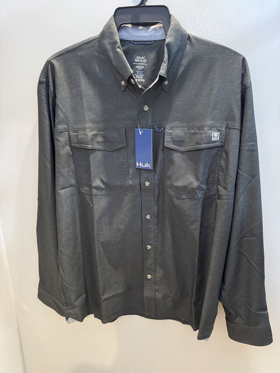 HUK Hawser Flannel Charcoal LS