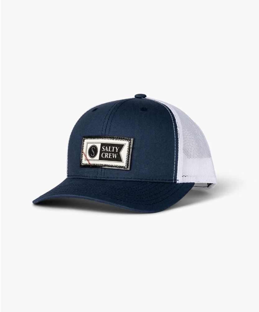 Salty Crew Topstitch Snapback Navy White