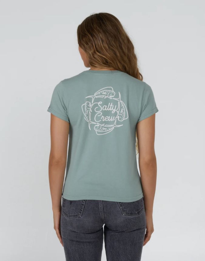 Salty Crew Drawn in Circles Modern Tee Sage