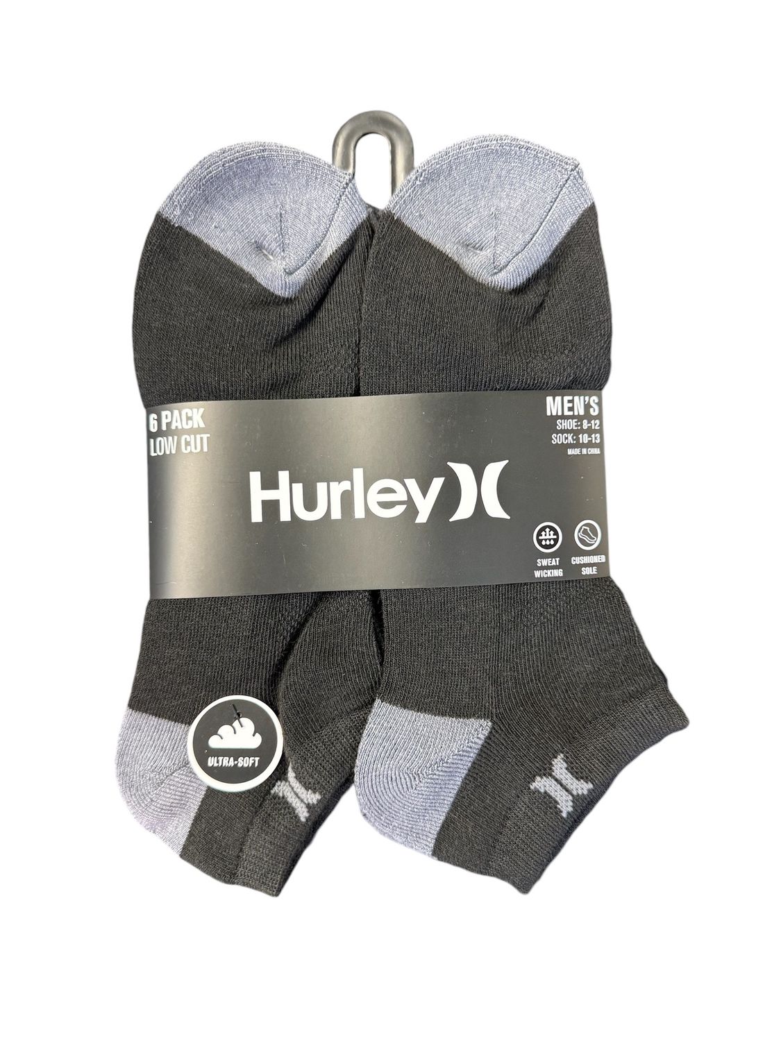 Hurley Costco Priceed 6 Packs Black Low Cut