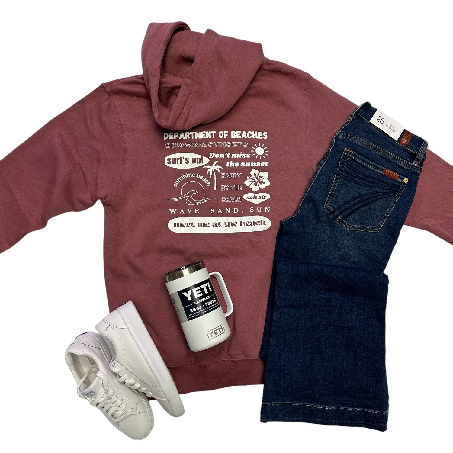 Department of Beaches Dusty Pink Hoodie