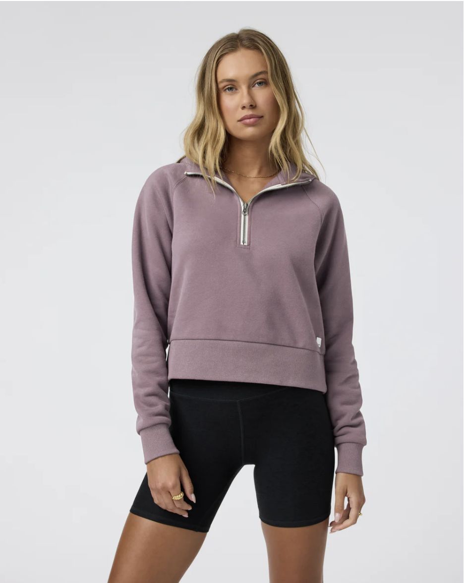Vuori Restore Half Zip Hoodie Elderberry