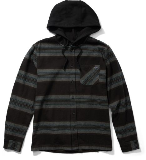 Salty Crew OUTBACK HOODED FLANNEL, Size: L, Colour: COAL, Season: 2024 SEASON 3