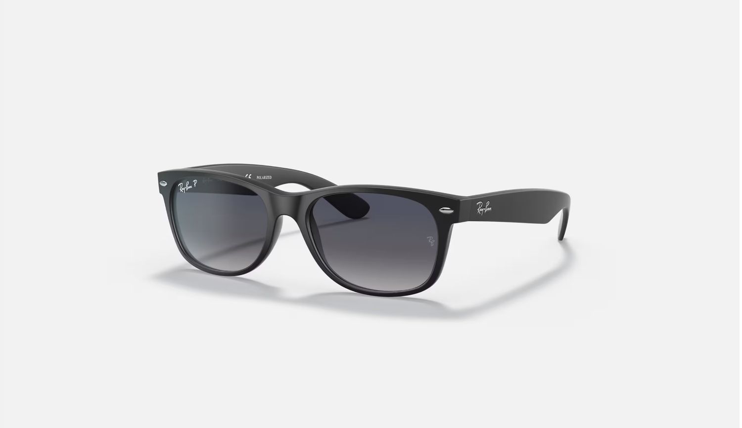 Rayban Wayfarer Matte Black Blue Grey Polarized