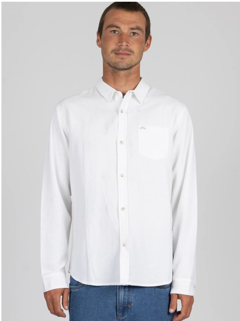 Rusty Baseline L/S Shirt White