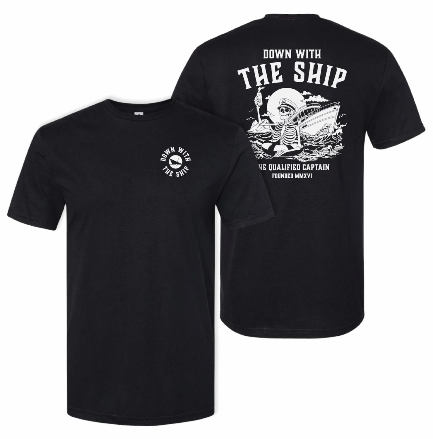 The Qualified Captain™ Down with the Ship Tee Black