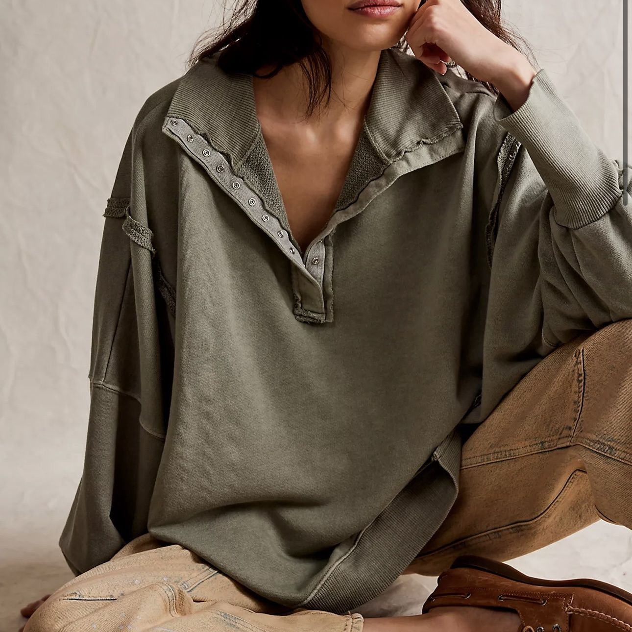 Free People Camden Henley Laurel Oak