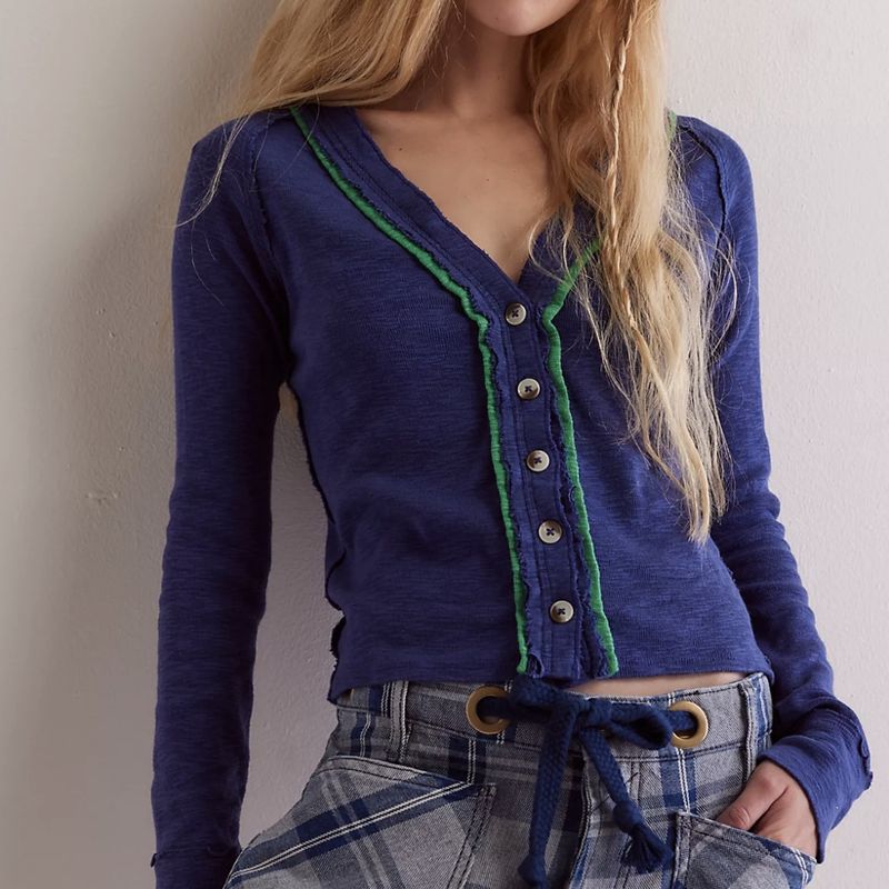 Free People Tipton Cardigan Indigo