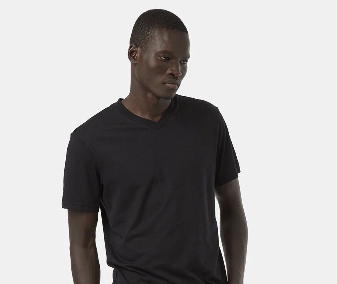 Tentree Treeblend V-neck blank Black Tee