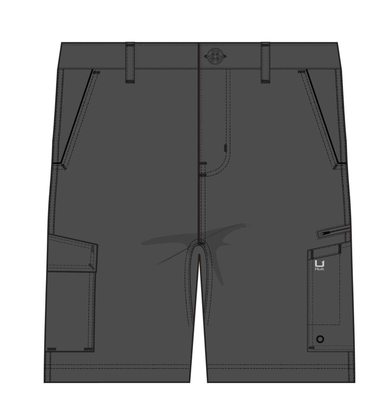 HUK Icon Hybrid Short Charcoal