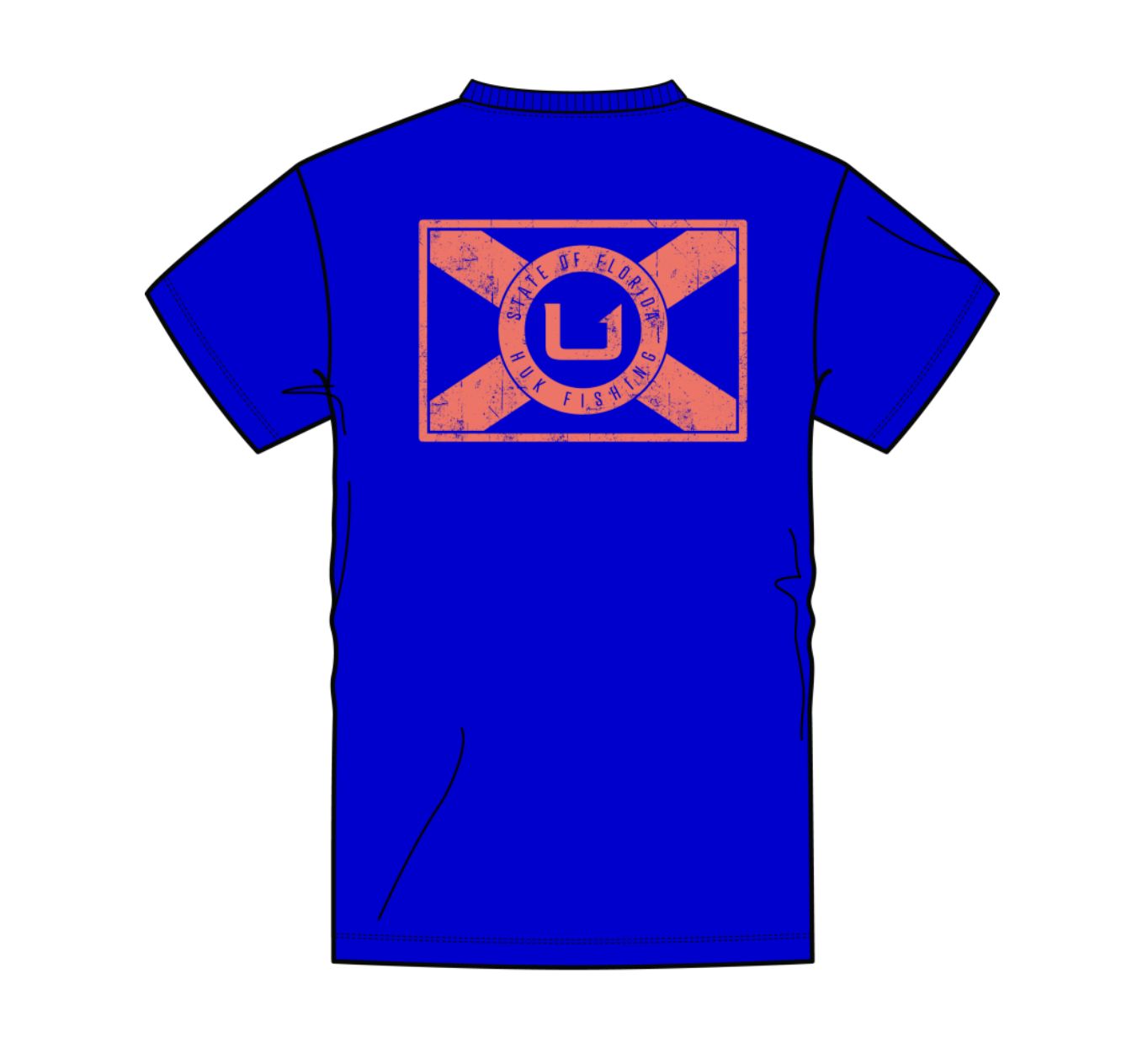 HUK Flo State Tee Ocean Blue