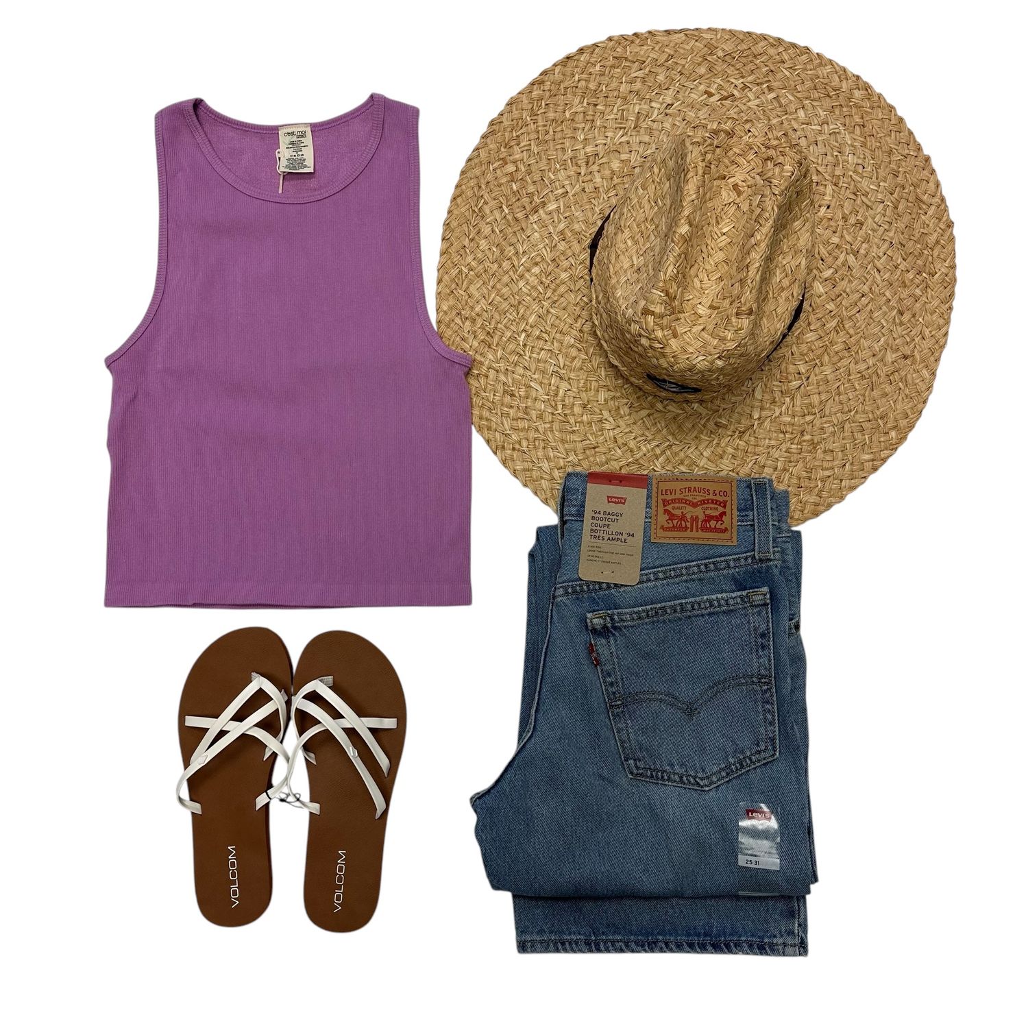 C&#39;est Moi Bamboo Ribbed Tank Orchid